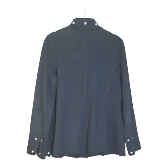 Neon Budda Womens Black Metal Studded Buttons Front Sleeves Collar Jacket Size M - Picture 2 of 4